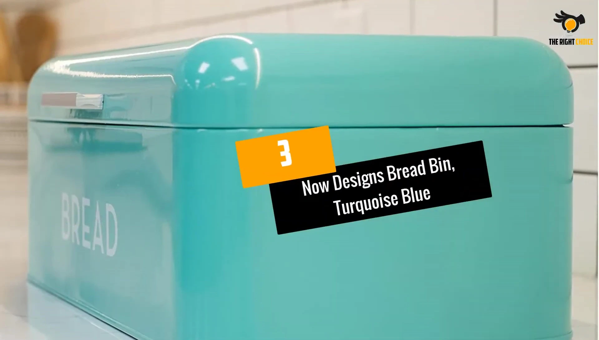 Now Designs bread bin in turquoise blue
