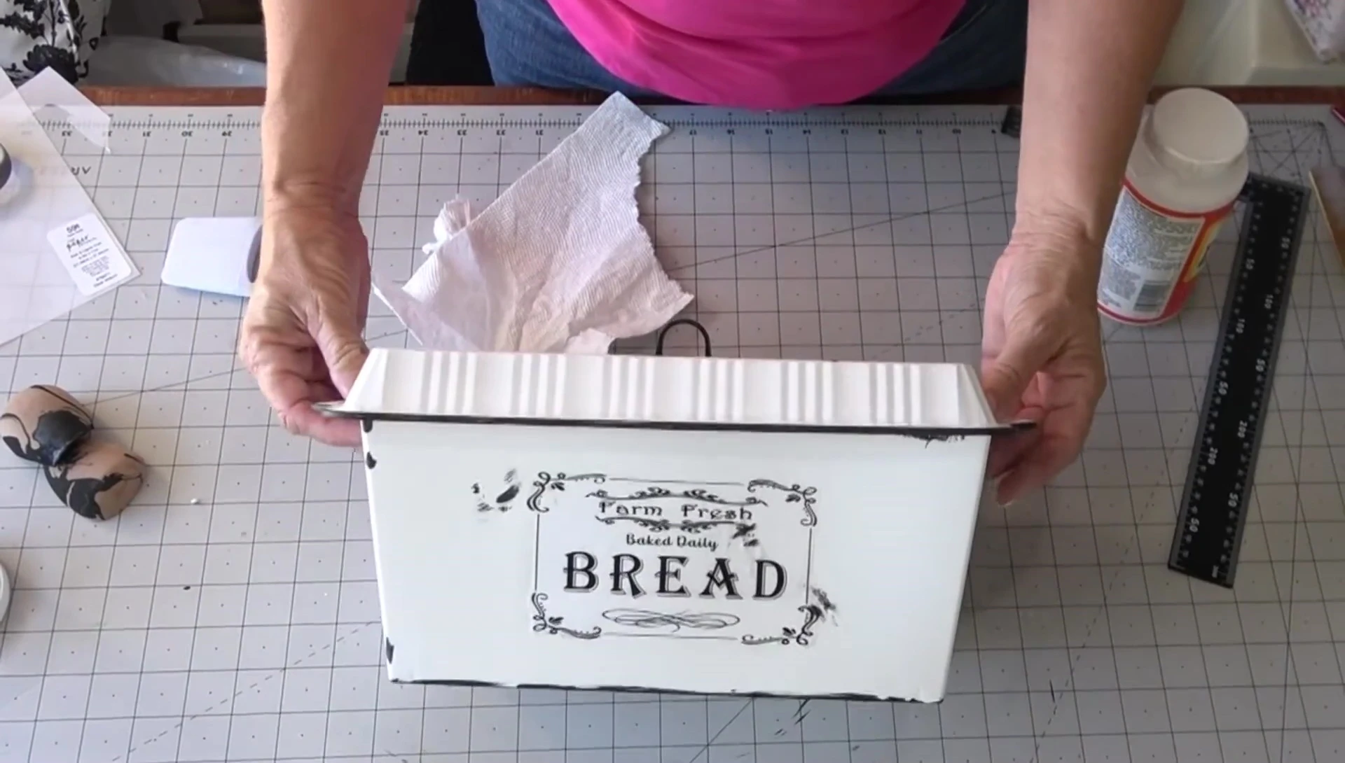 Final shot of the completed bread box.