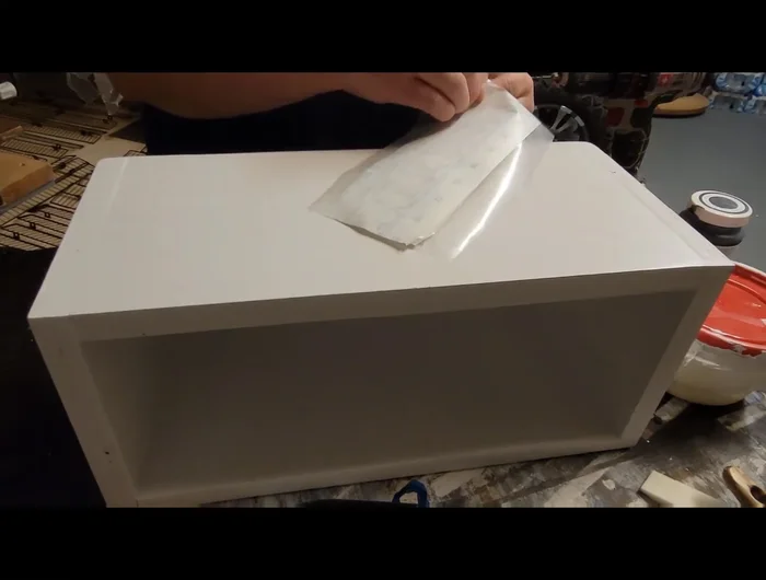 Apply stencil and paint design (using contact paper for the stencil is suggested).