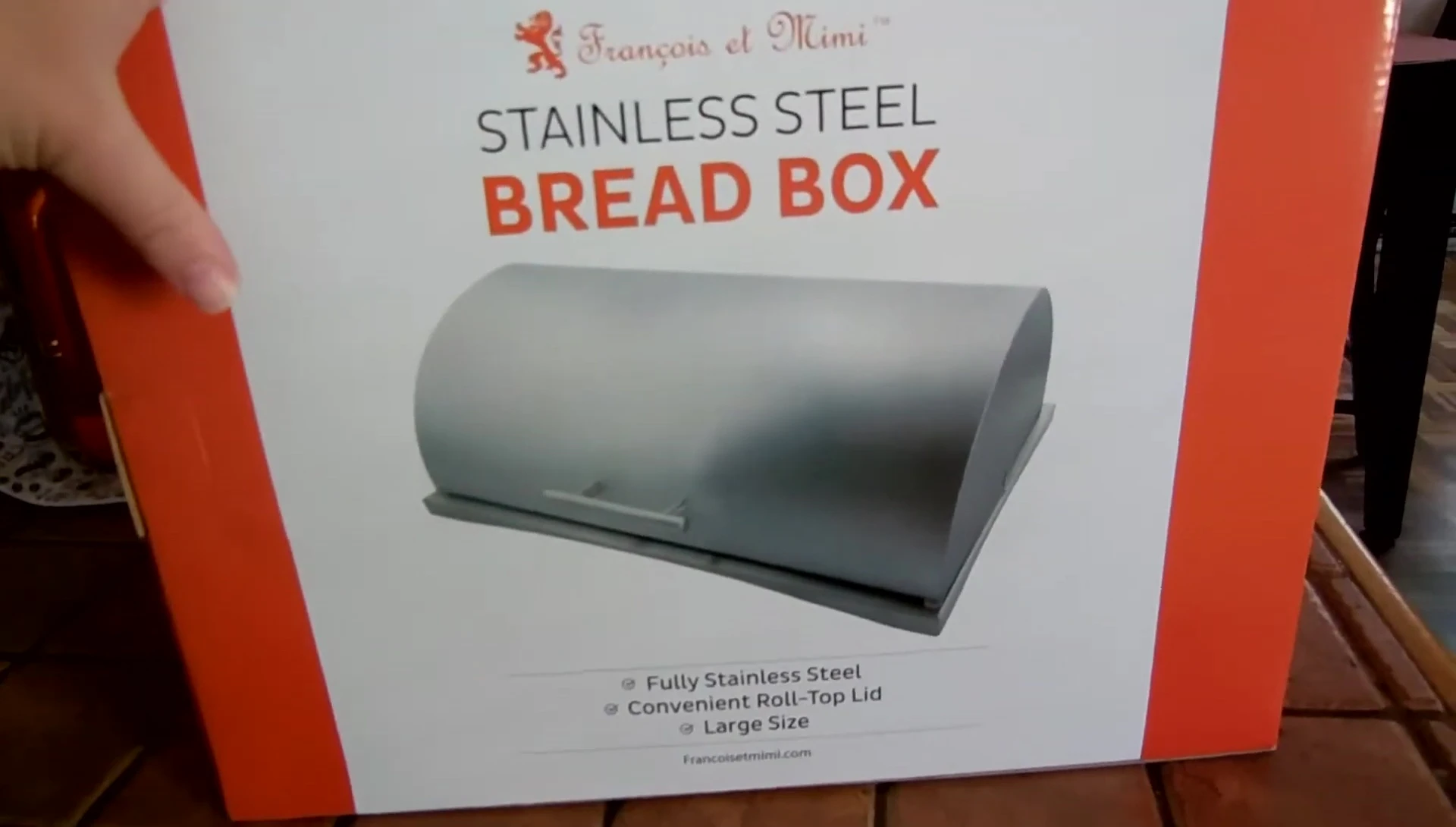 The breadbox in its packaging.