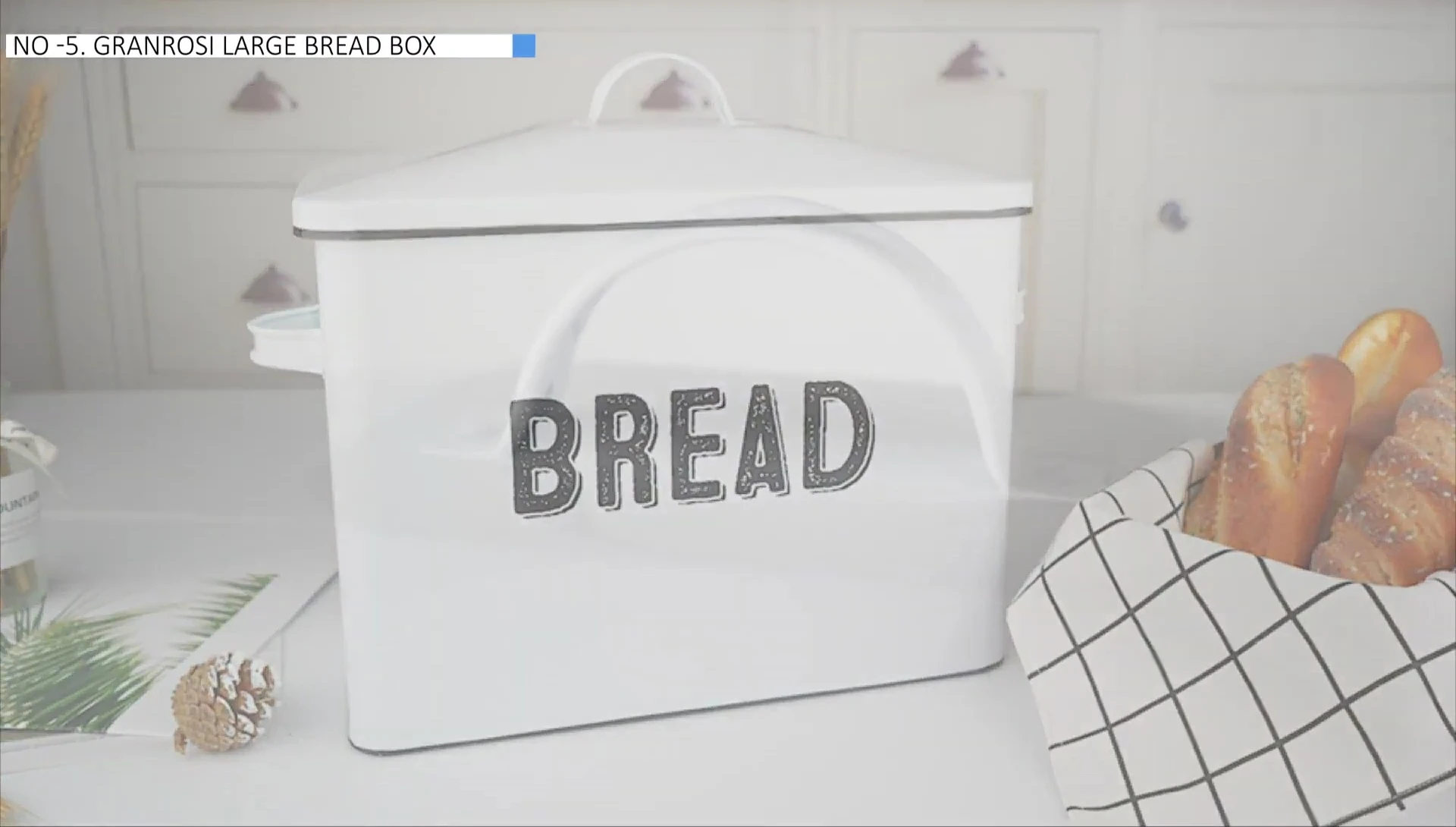 Granrosi Bread Box showcasing its rustic design and chalkboard lettering