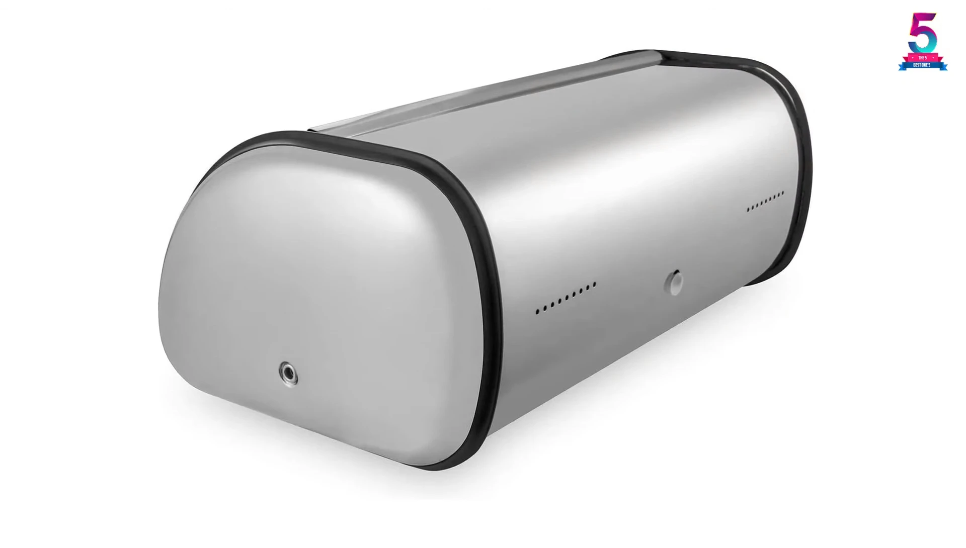 The Bloomingville bread box showcasing the bamboo lid and metal bin