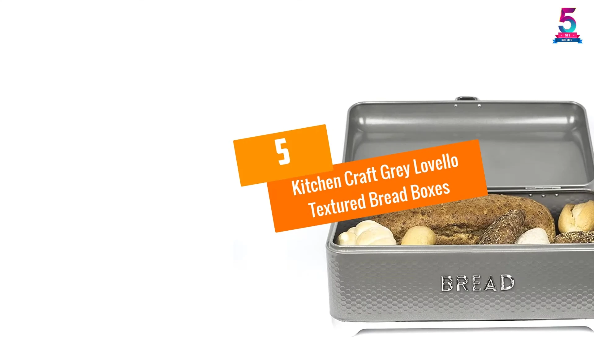 Close-up of the Kitchen Craft Gray Lavello bread box