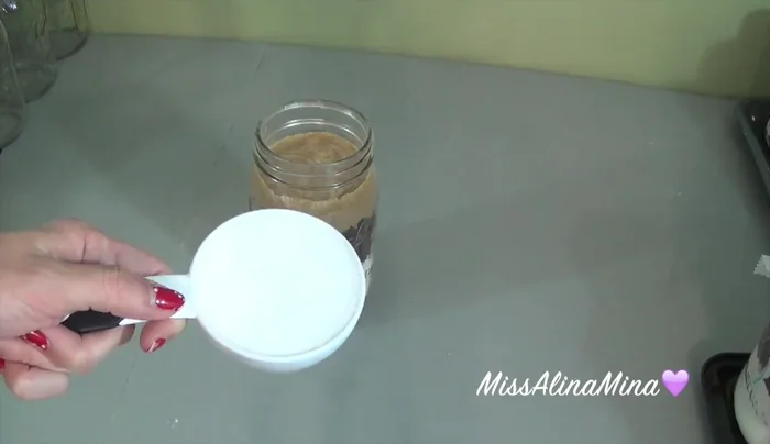 Add granulated sugar: Add ½ cup of granulated sugar to the top. Pack down firmly.