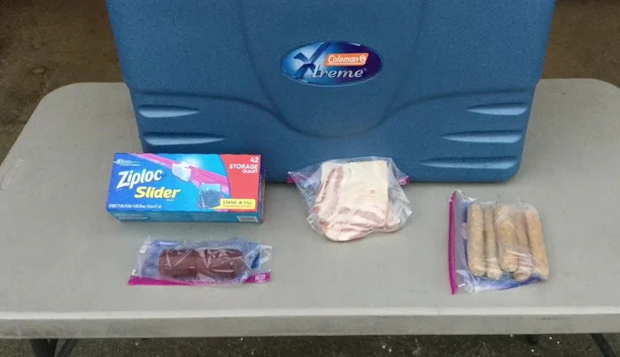 Store butter and cheese in a watertight container to protect them from melting ice.