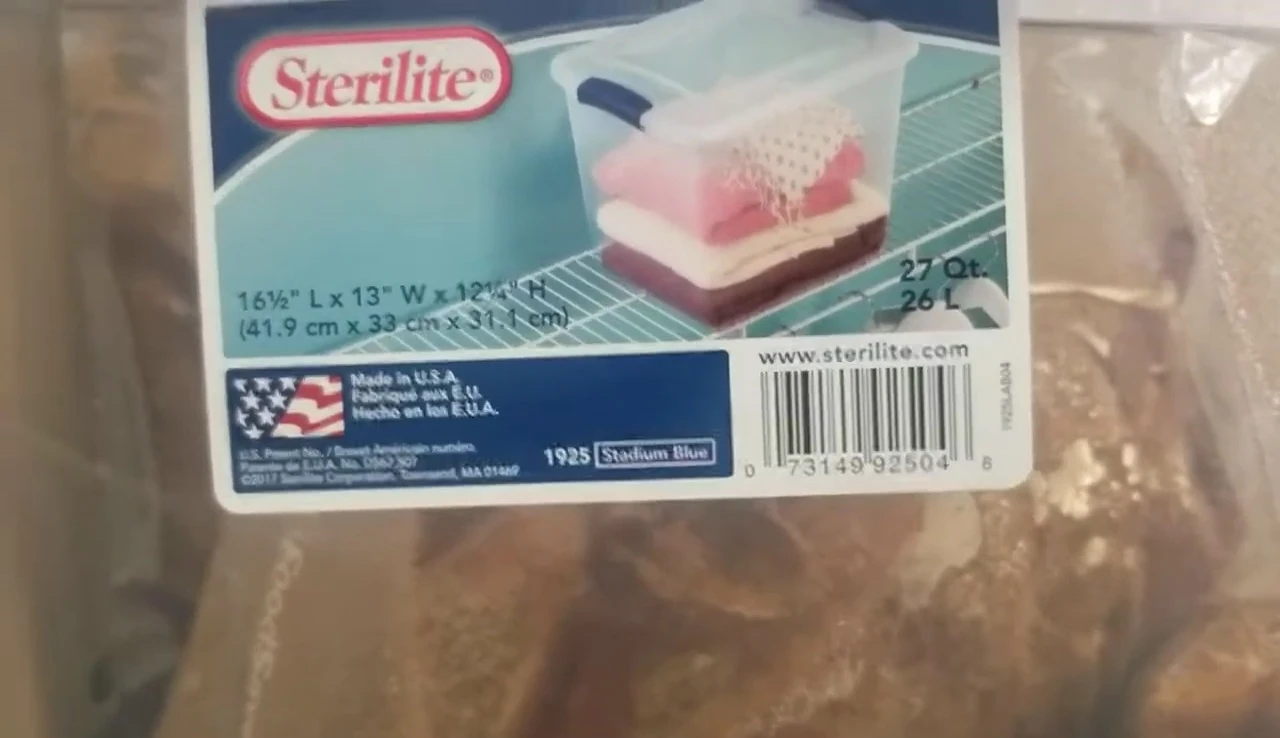 The $6 Sterilite container from Walmart.