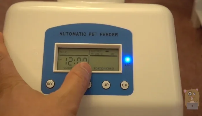 Set the time using the middle button and the up/down buttons. Press 'Set' to adjust the hours and minutes. Use military time (24-hour format).
