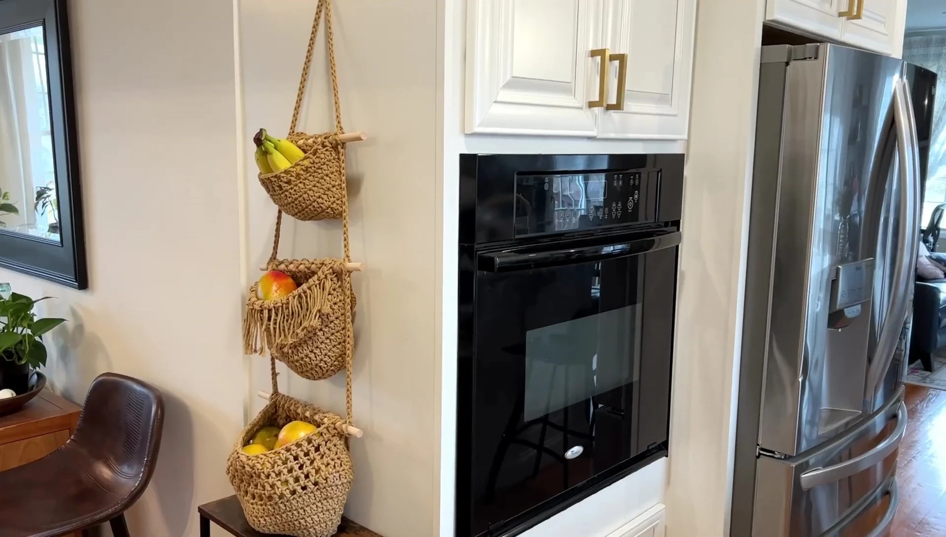 Shot showcasing both the white and brown color options of the basket.