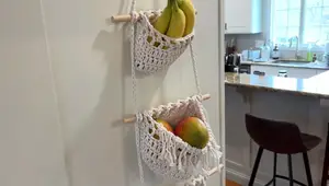 3-Tier Macrame Hanging Fruit Basket: A Stylish & Functional Kitchen Addition