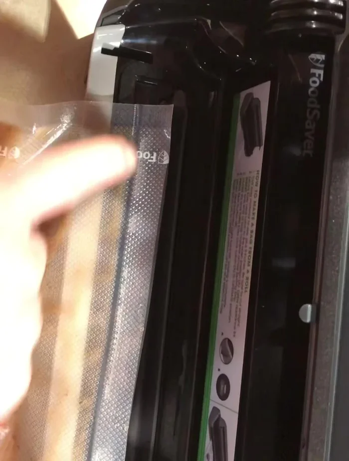 Slide the bag slightly back to position and reseal to create a double seal.