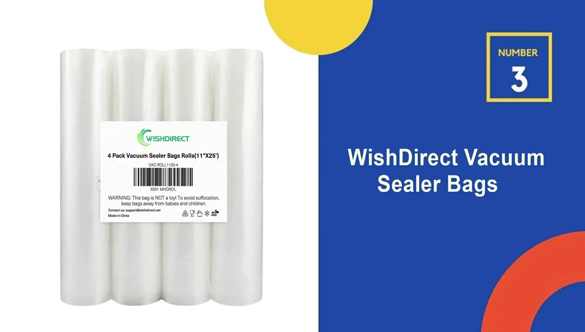 Wish Direct vacuum sealer bags packaging