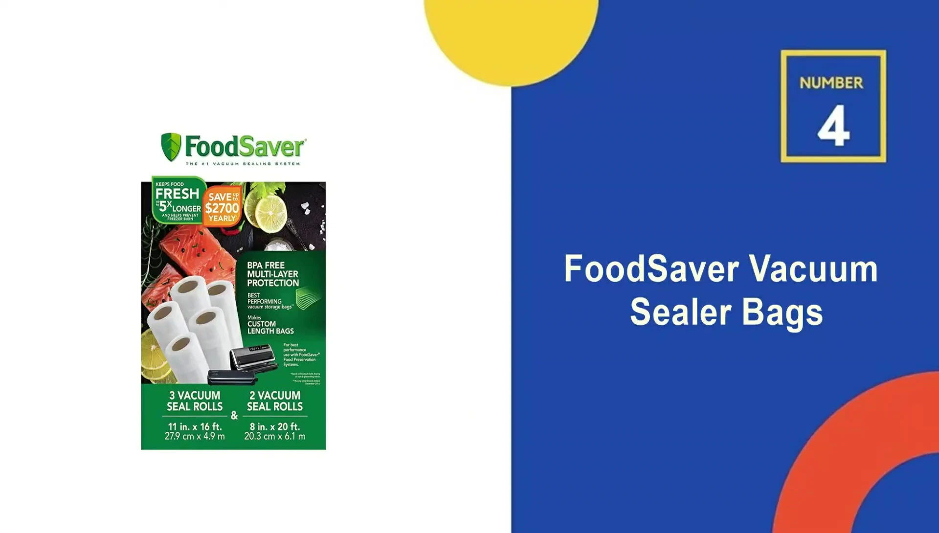 FoodSaver vacuum sealer bags packaging