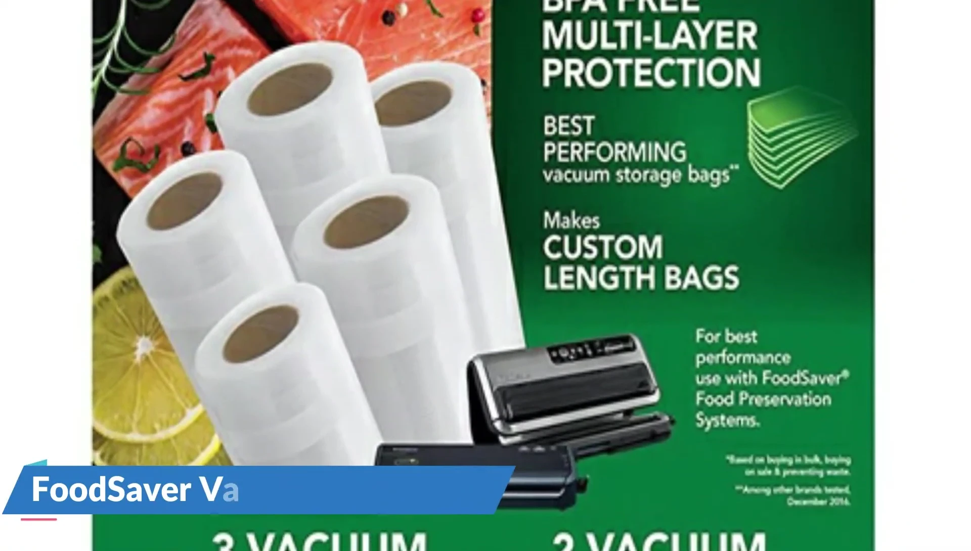 FoodSaver bags being used with a FoodSaver machine
