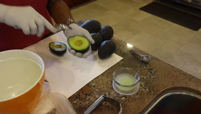 For chunks or mash, scoop the avocado flesh out.