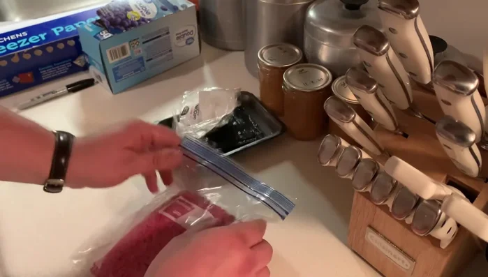 Secure the freezer paper with freezer tape.