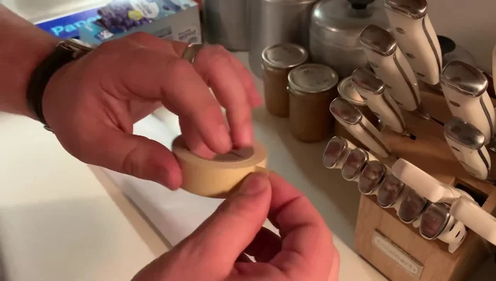 Secure the freezer paper with freezer tape.