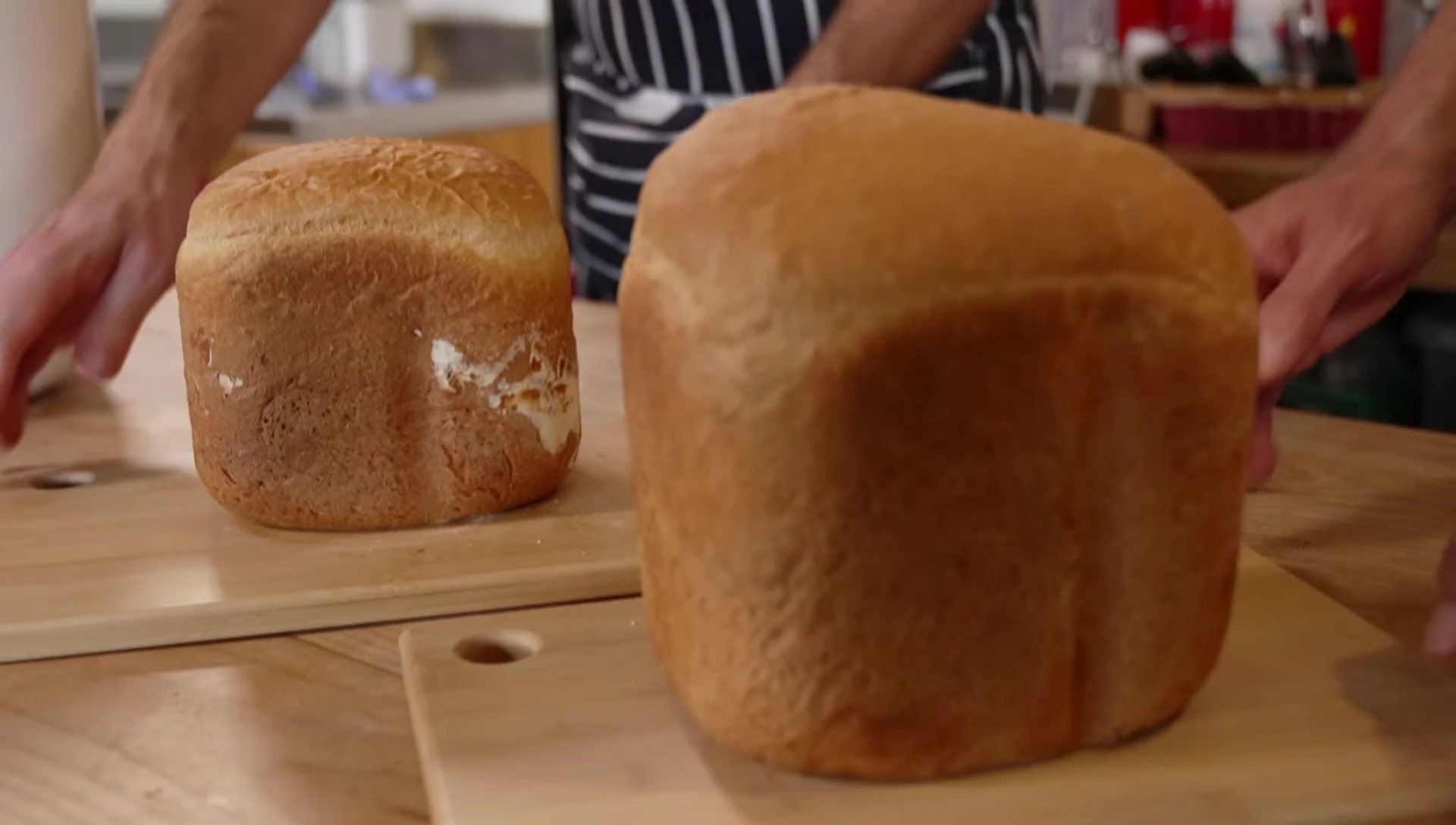 Close-up of sliced Panasonic loaf