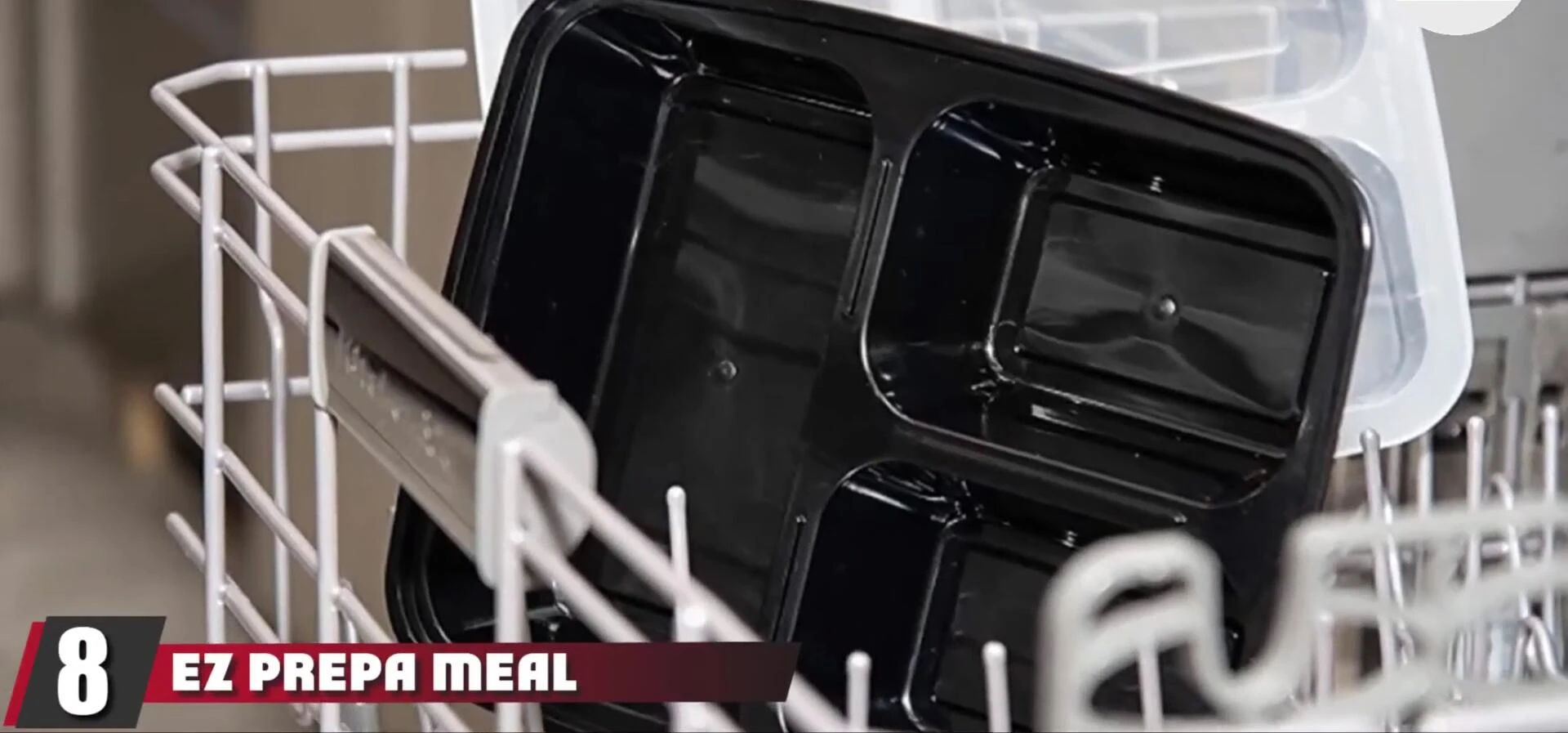 Several Easy Prep meal prep containers demonstrating their stackability and size.