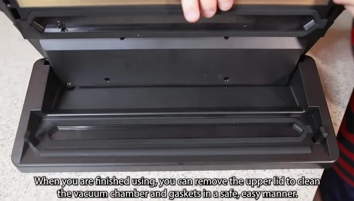 Store the vacuum sealer in the unlocked position to prevent compression of the foam sealing ring.