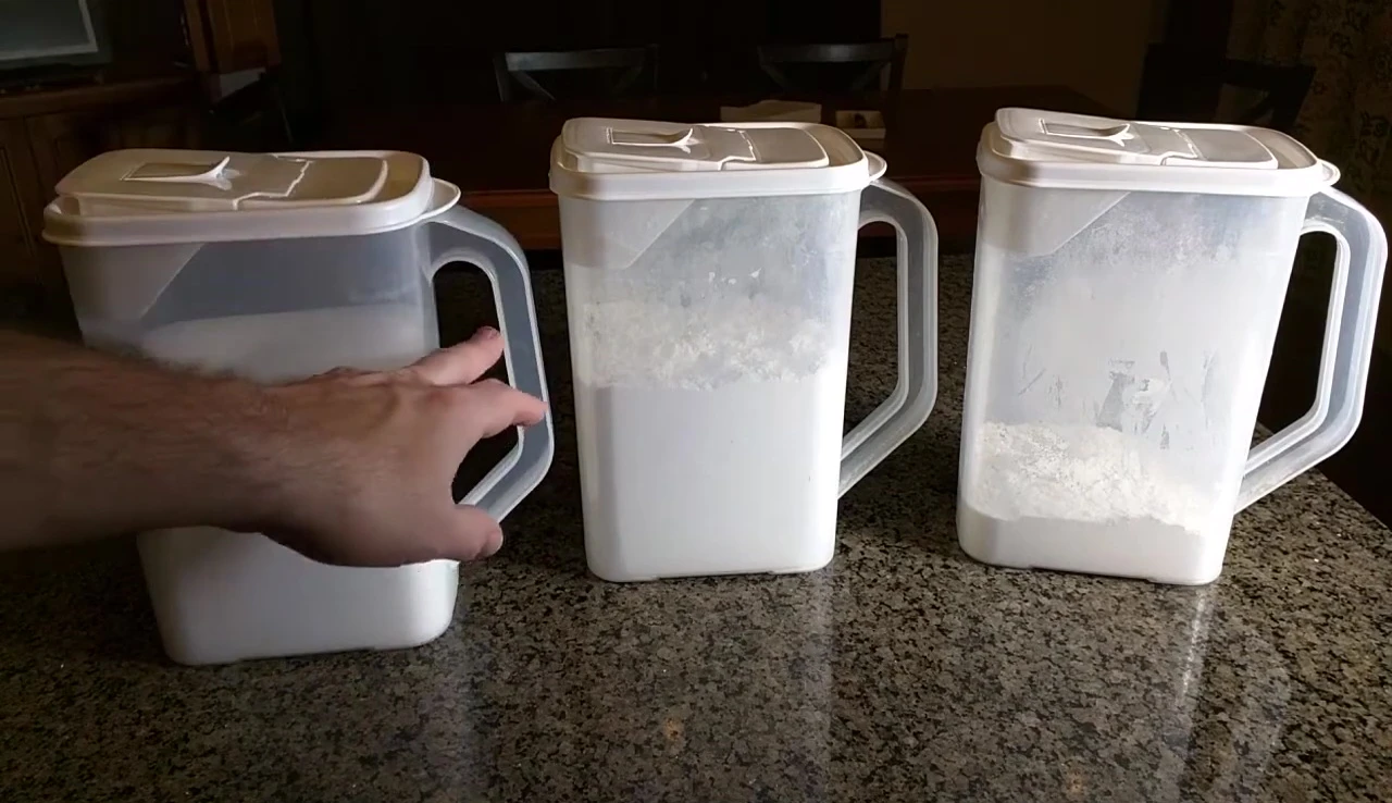 The strong handle of the container
