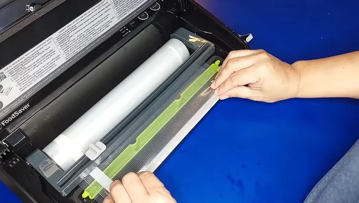 Creating a custom bag using the heat seal roll and cutter.