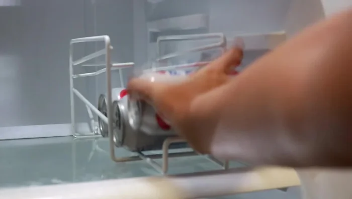 If you don't purchase canned goods frequently, store cans directly on shelves, sliding used cans forward.