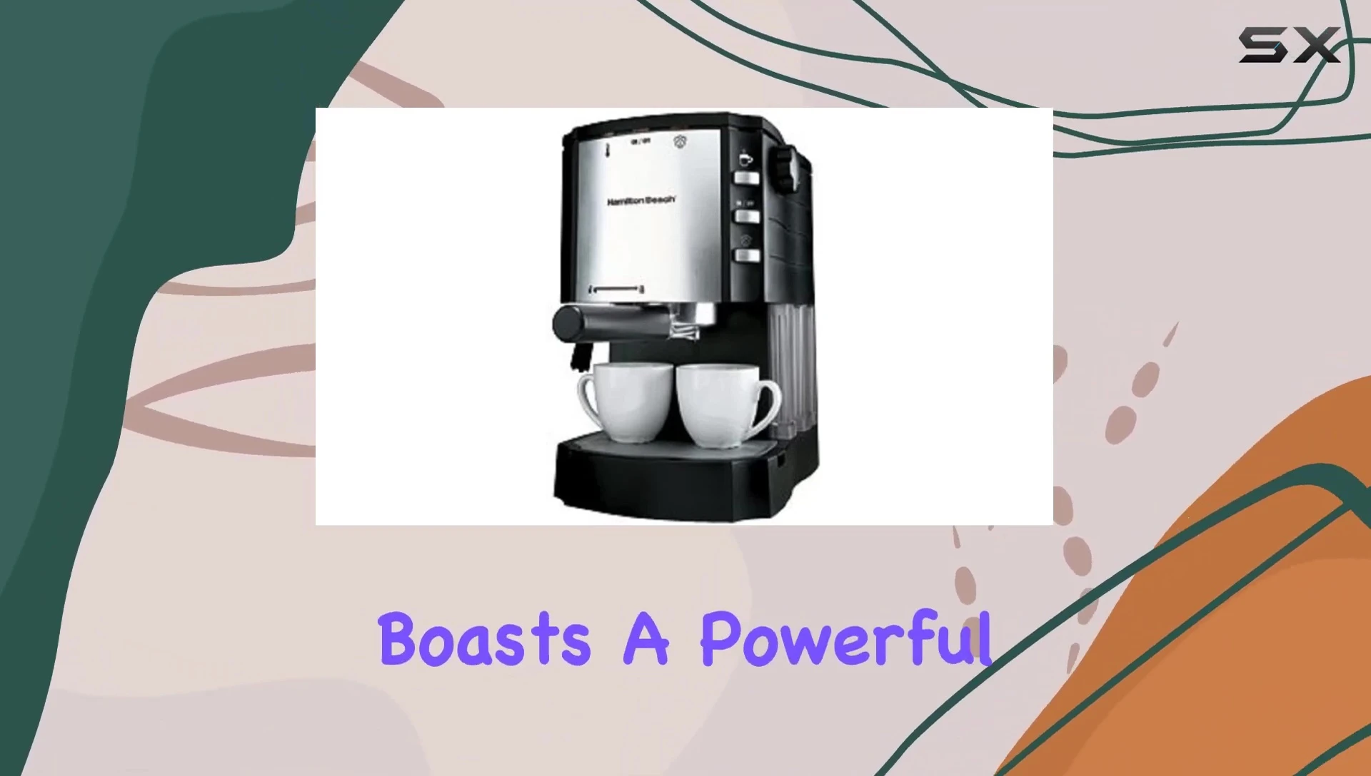 Close-up of the Hamilton Beach 40729 espresso machine showing the 15-bar pump