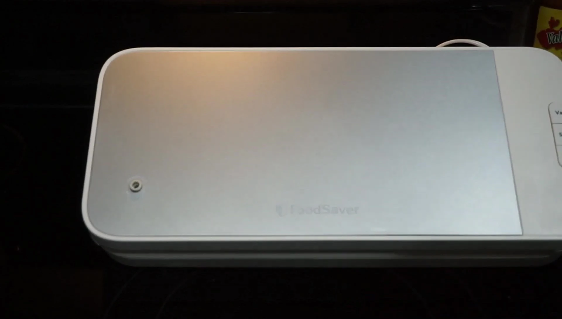 Close-up of the heat seal on a FoodSaver bag.