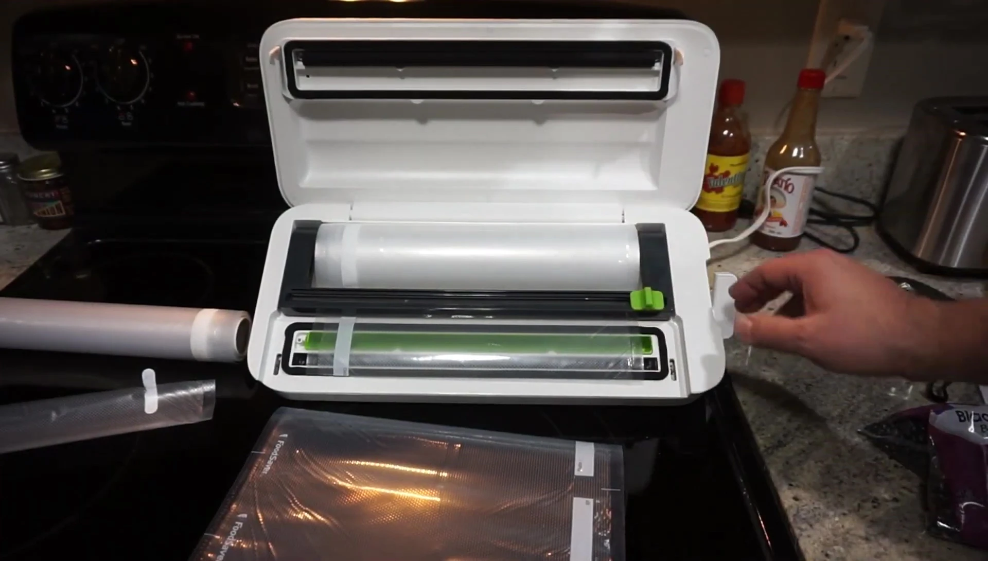 Kirkland Signature vacuum sealing bag roll.