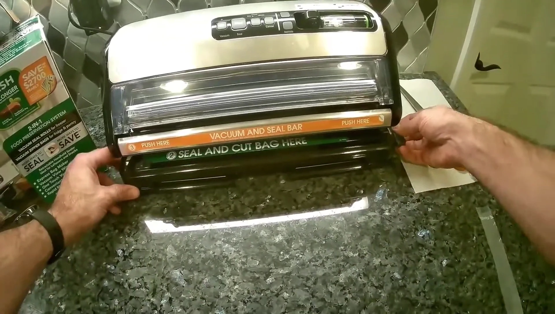 Lifting the sealing lock to prepare for the second seal