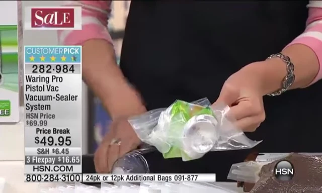 The vacuum sealer interface demonstrating air evacuation control