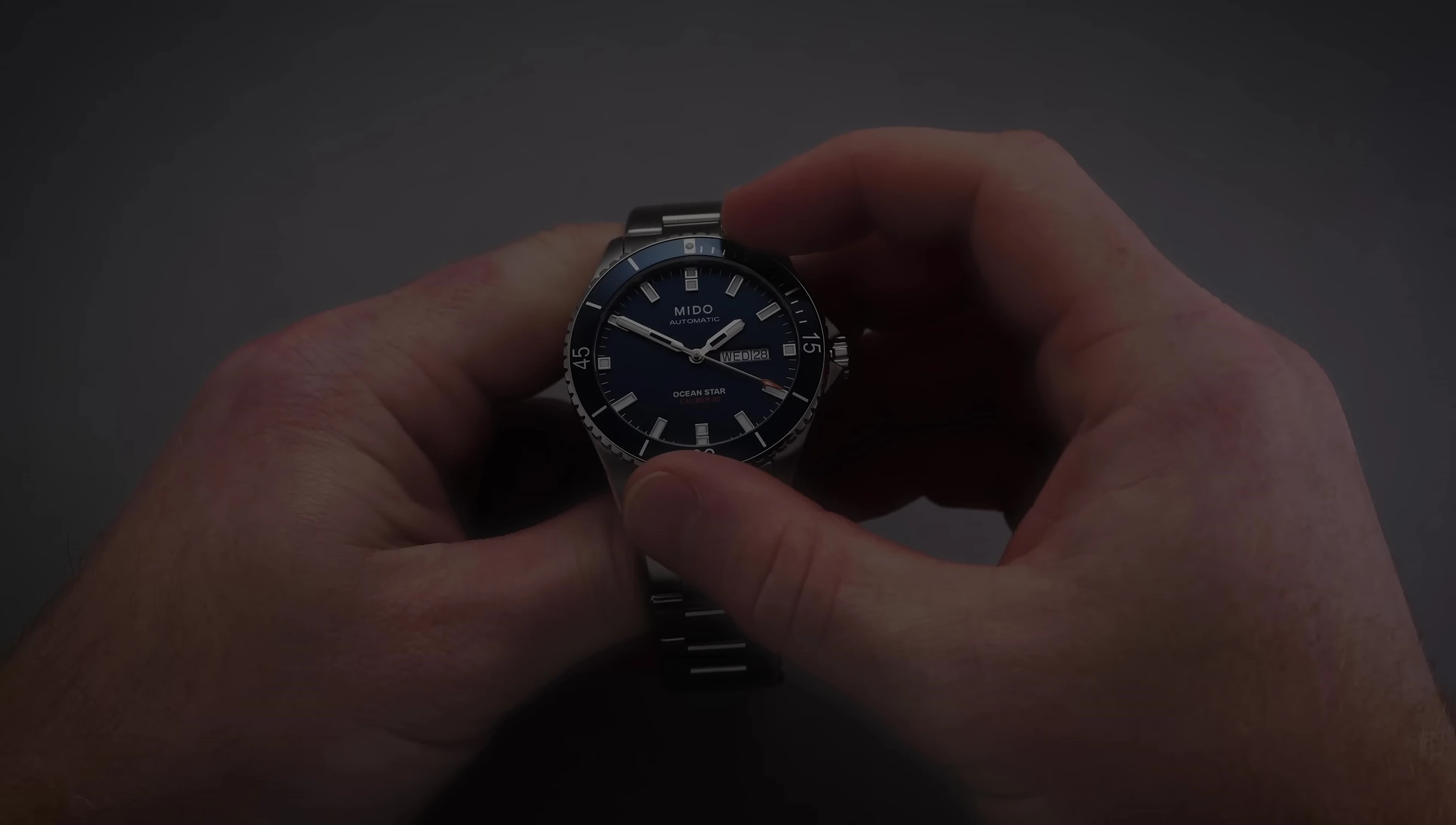 Close-up of the bezel and its markings