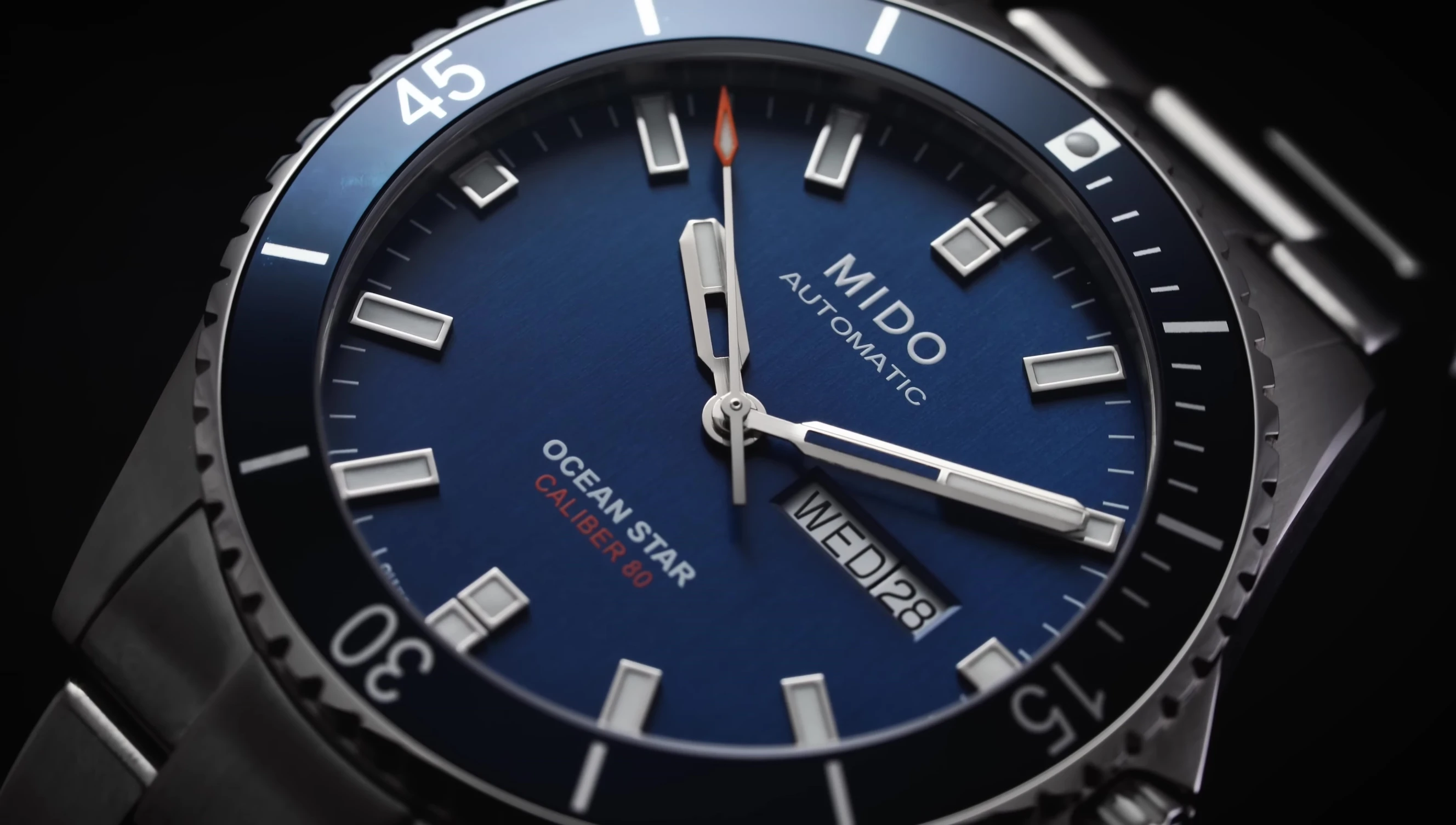 Shot of the dial showing its details and markers