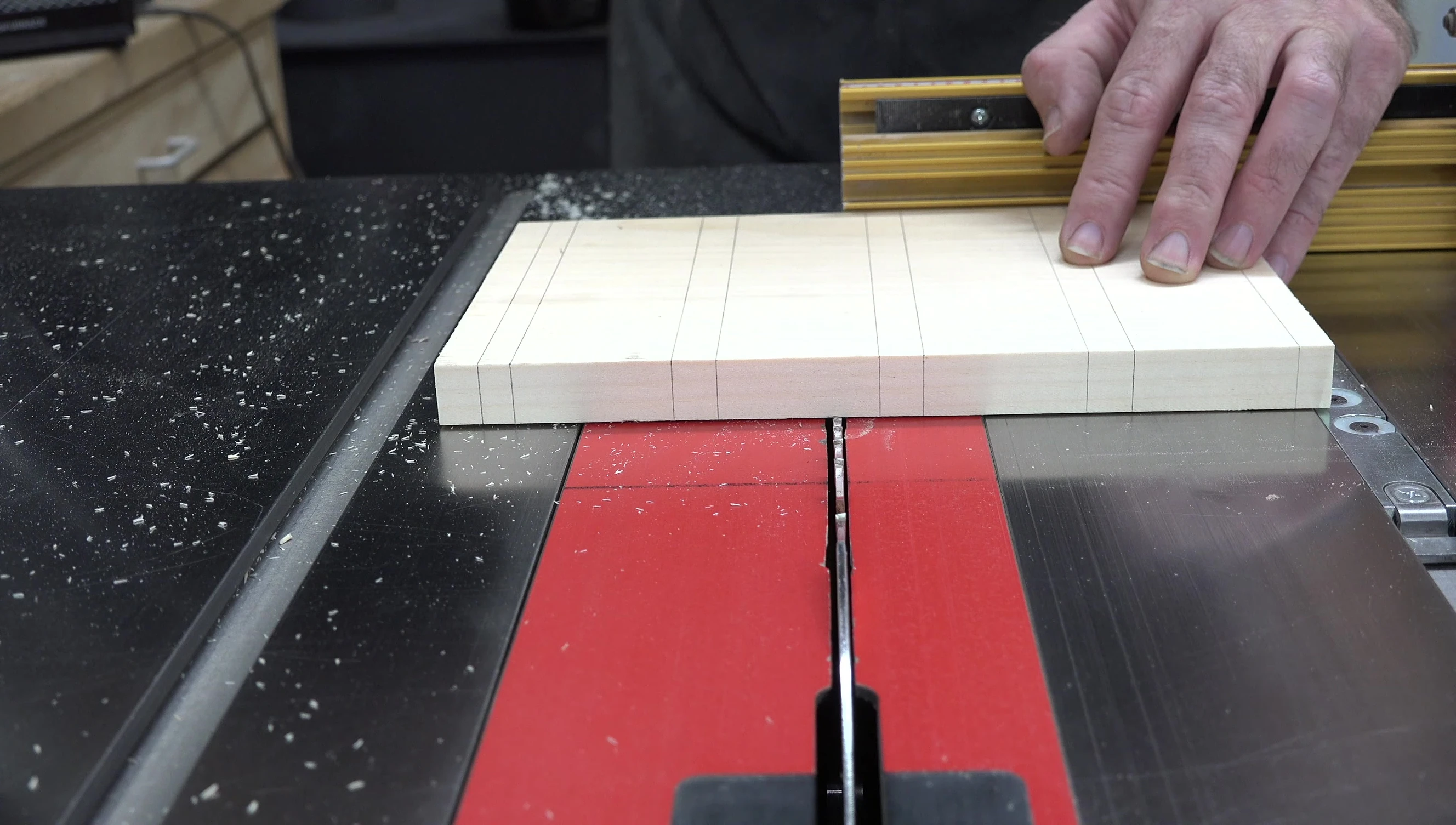 The cut pieces of wood