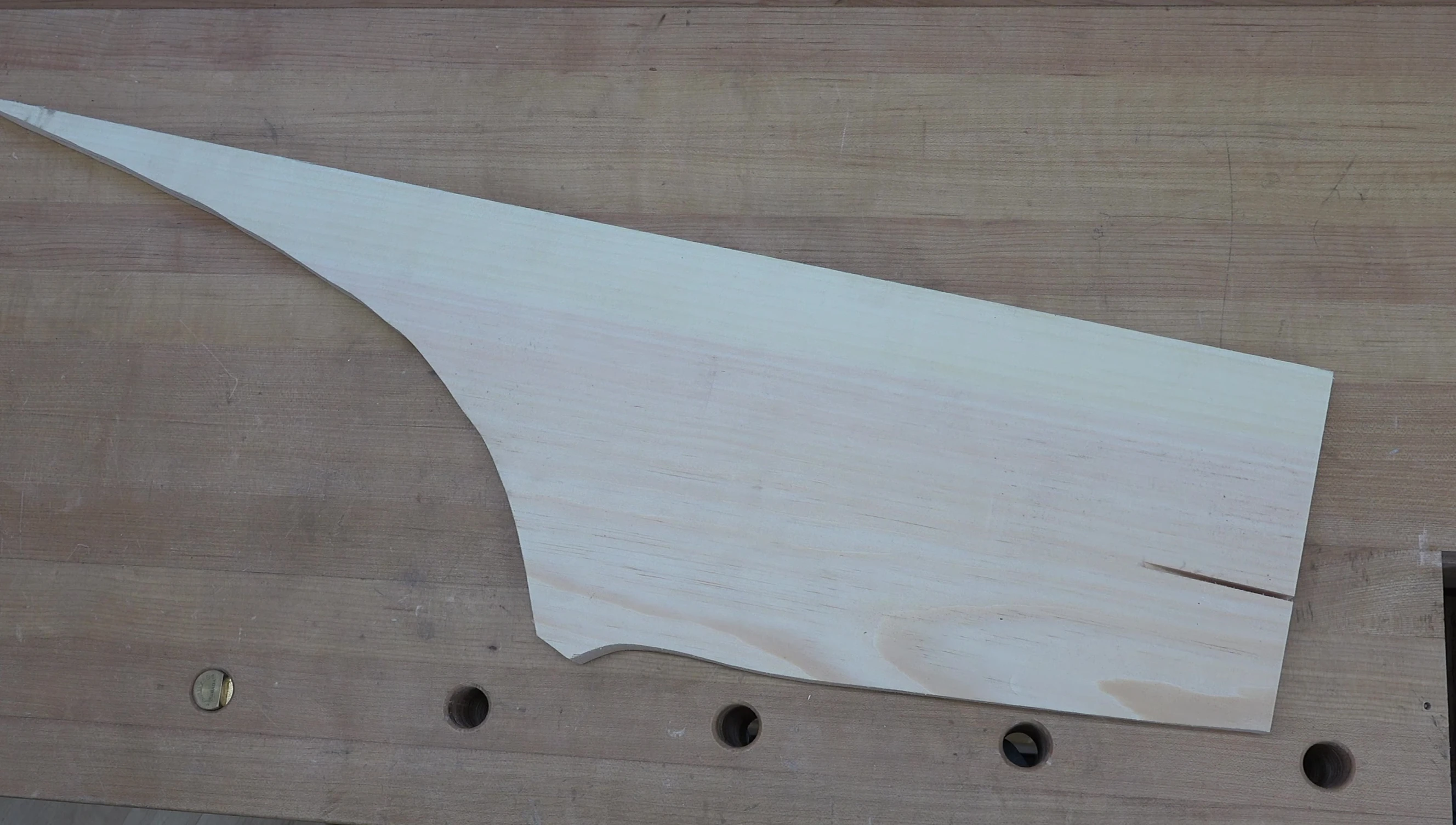 A scrap piece of pine wood