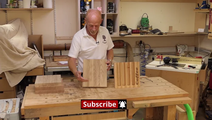 Prepare the blank: Cut the wood blank to size (300mm x 260mm x 30mm) and sand to 180 grit.