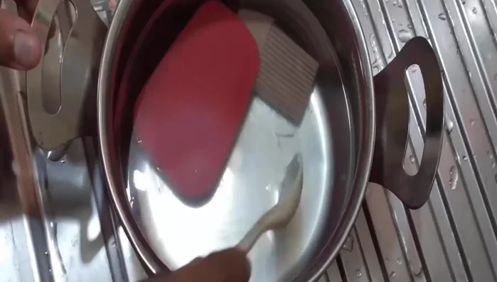 Take out your tools from the water.