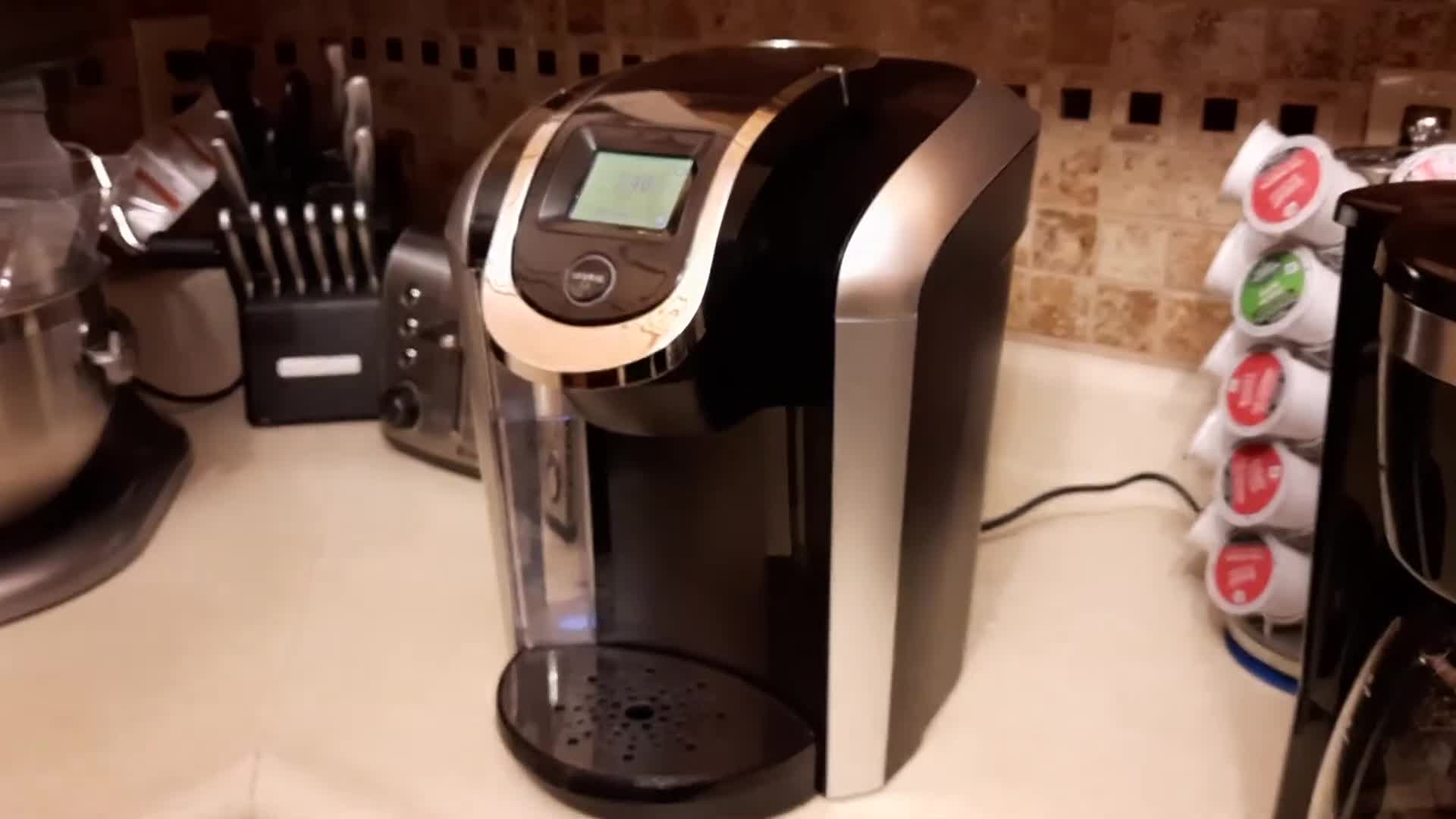 A broken Keurig 2.0 coffee maker