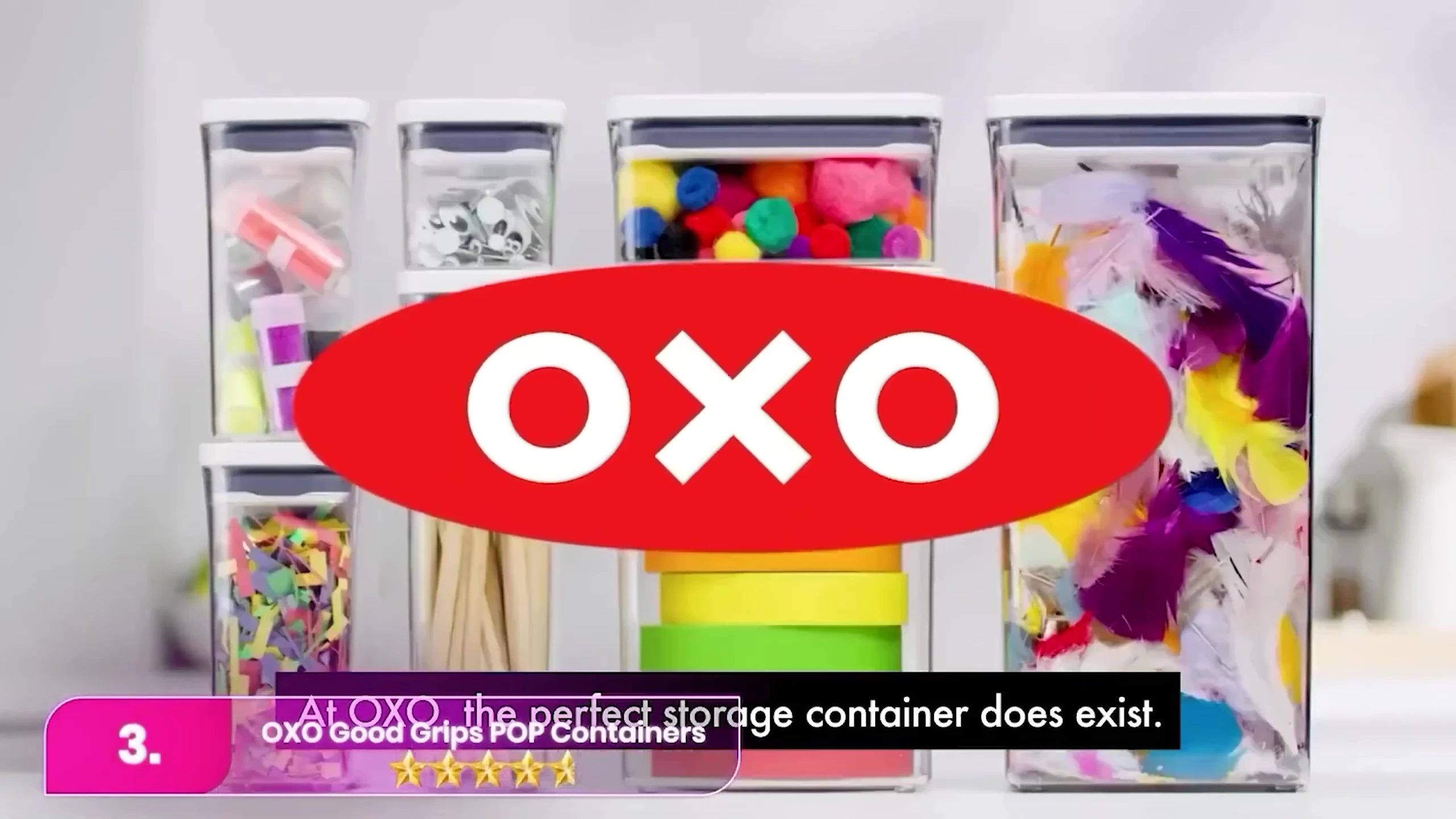 A set of Oxo Pop containers showing their design and lids.