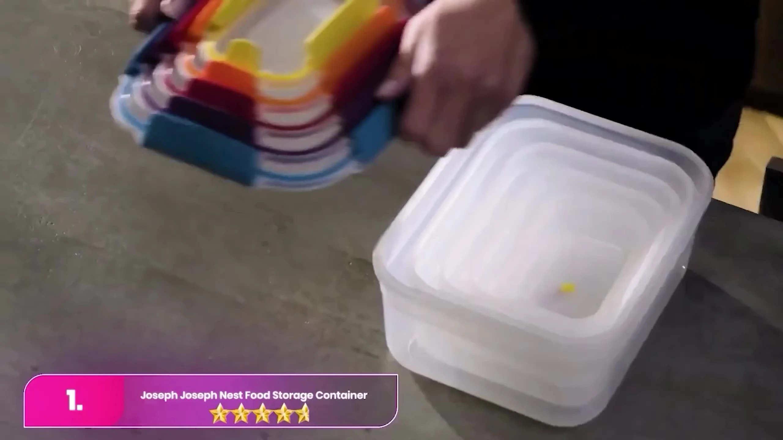 The Joseph Joseph Nest Lock containers showing the nesting feature.