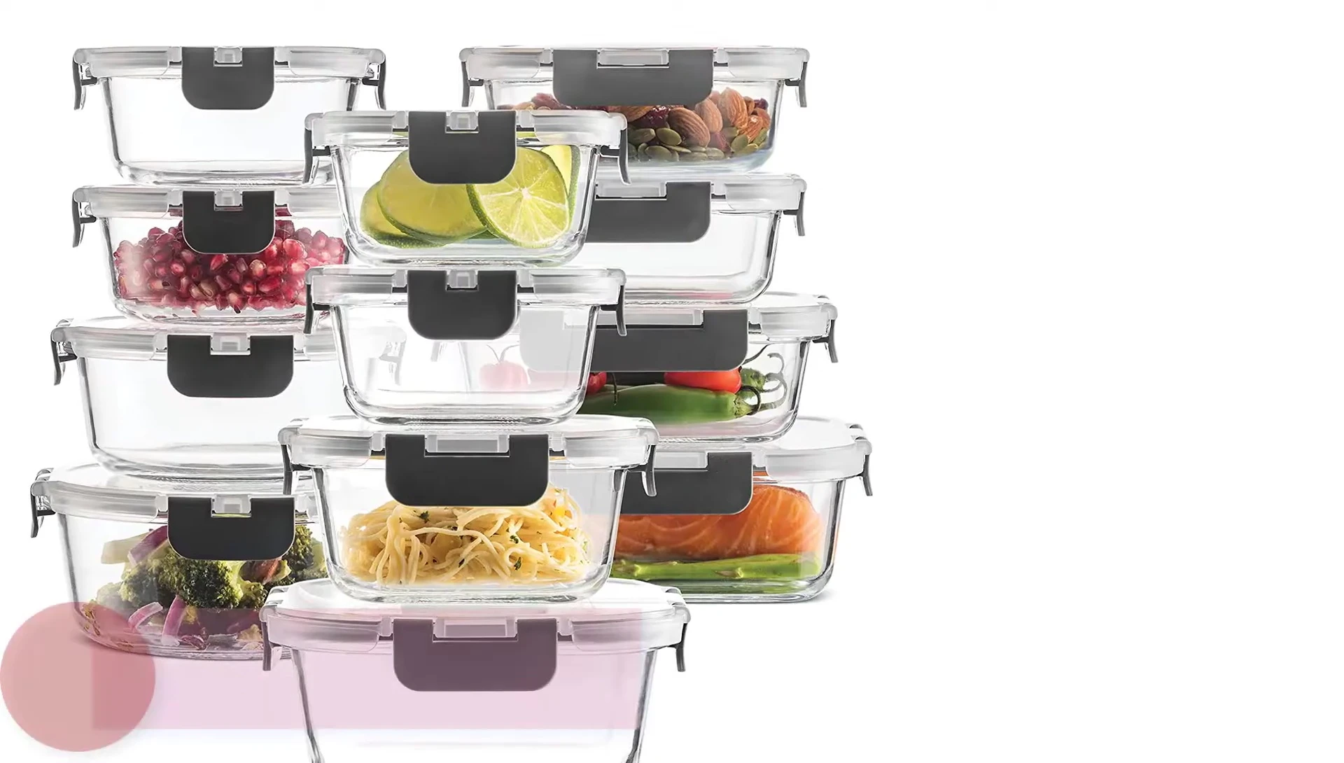 Fine Dine Glass Food Storage Container Set