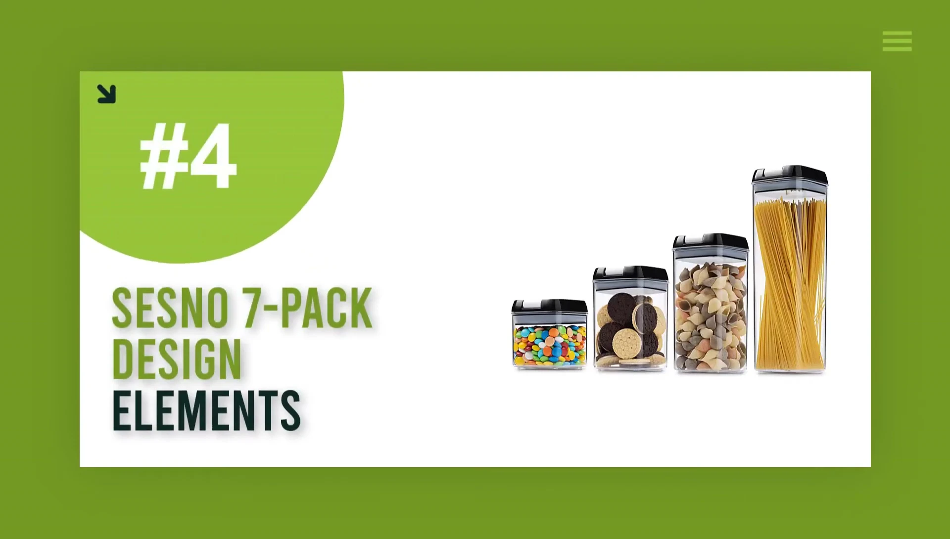 The Cessno 7-pack airtight food storage container set displayed, highlighting its various sizes.