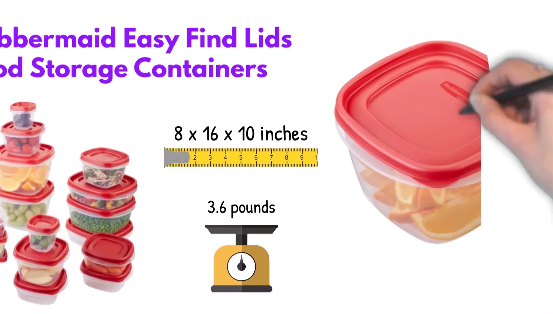 Demonstration of lids snapping onto containers
