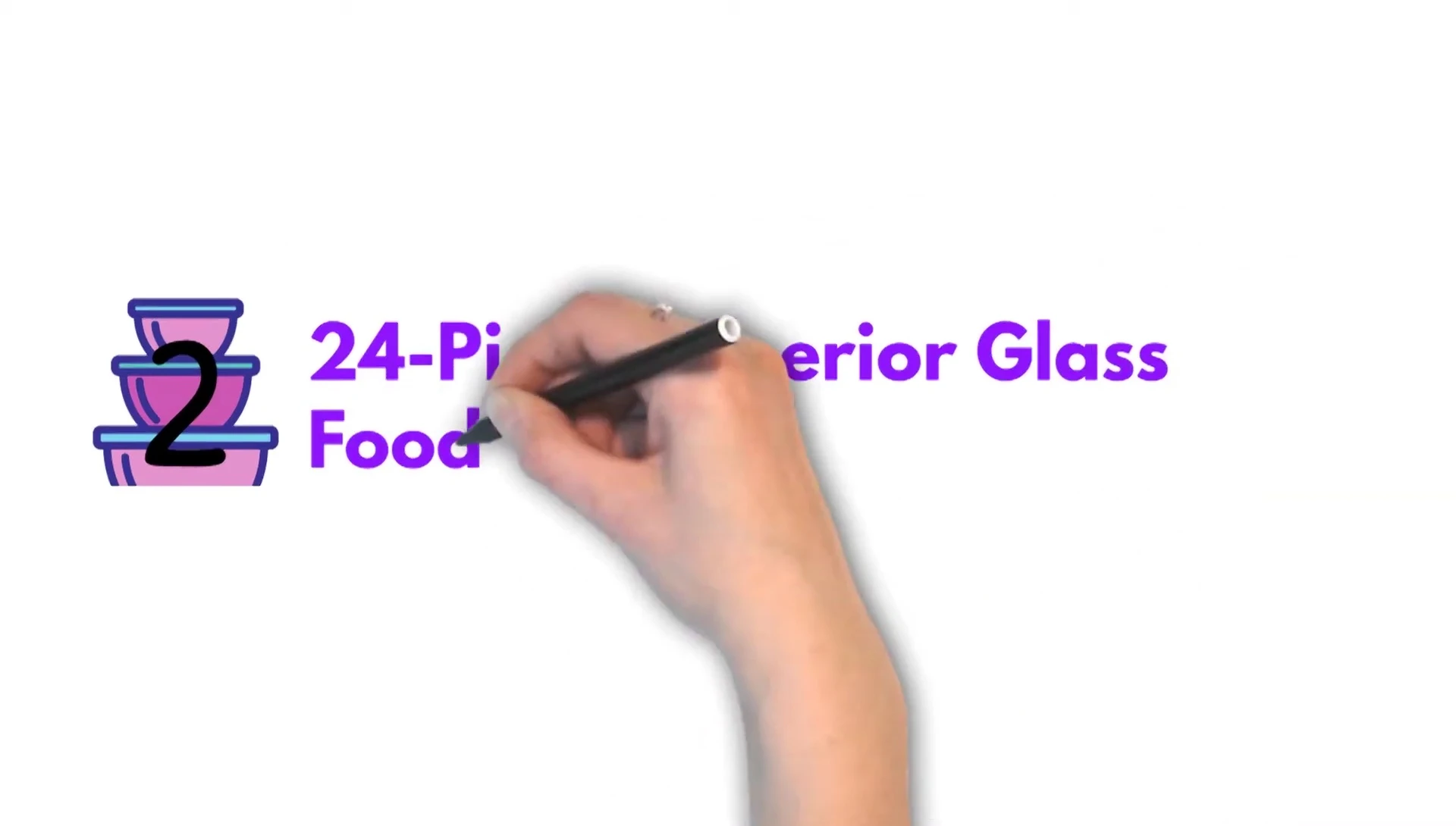 The 24-piece glass container set displayed