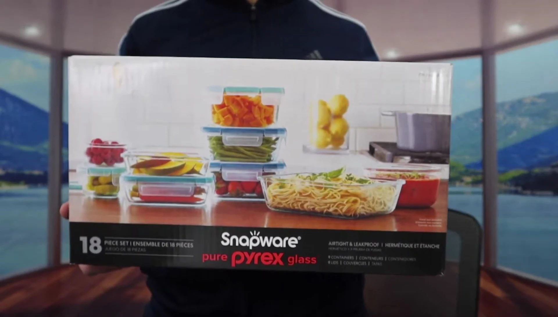 The Snapware containers inside their packaging