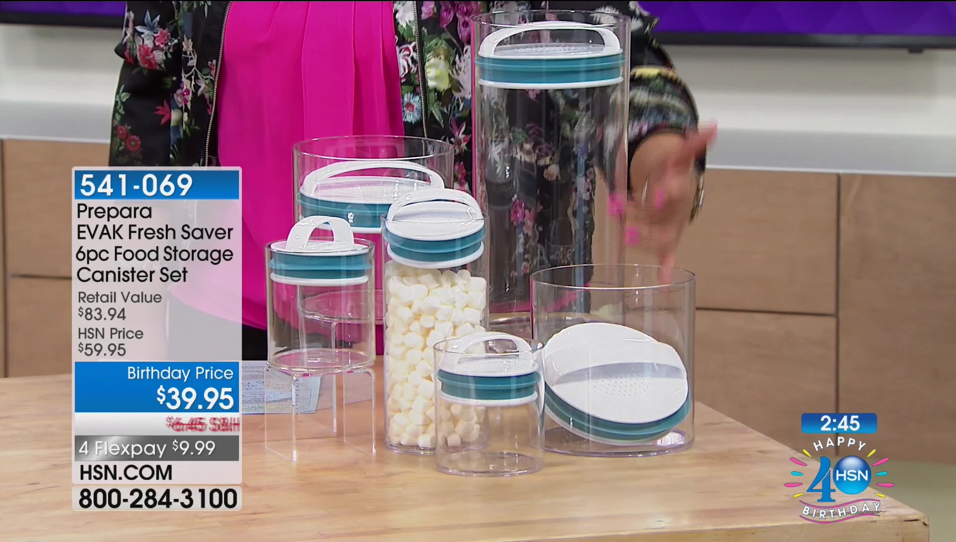 Presenter showing the different sizes and capacities of the canisters.
