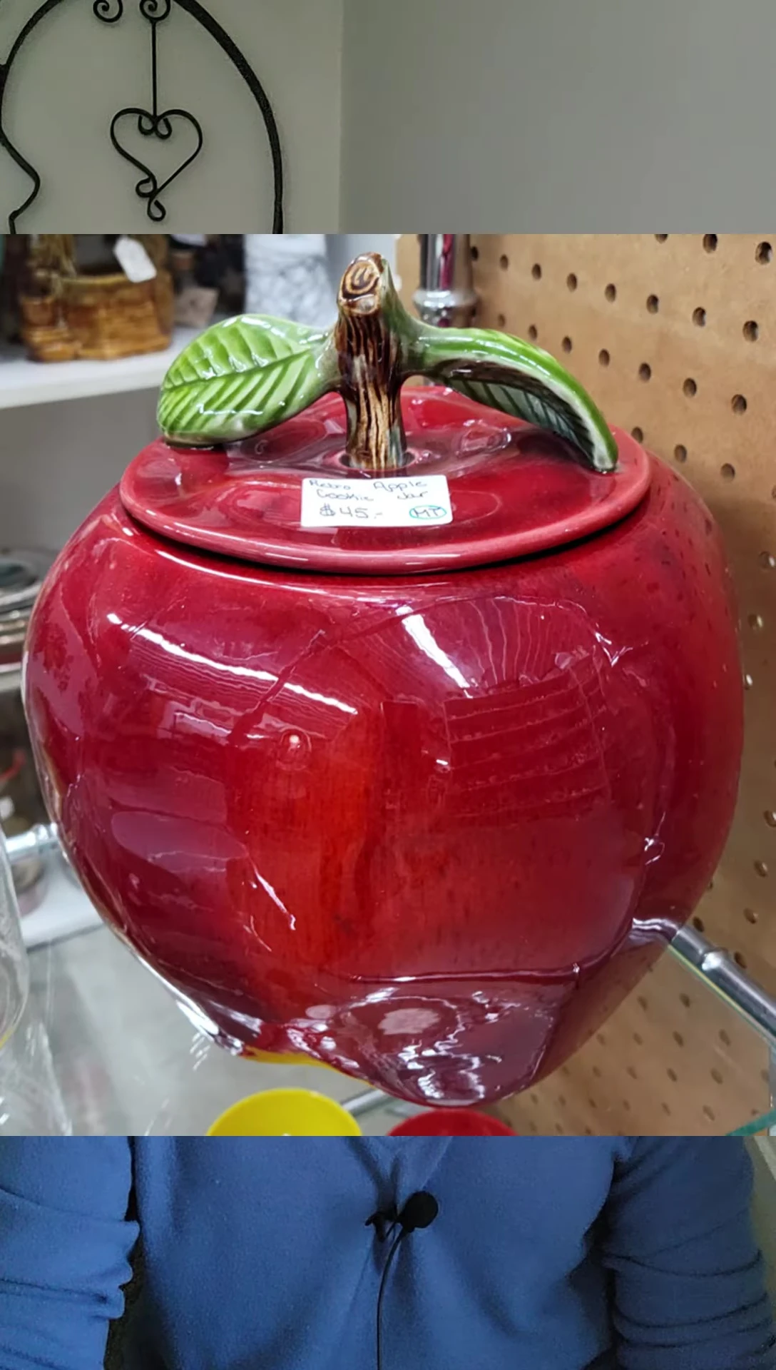 A close-up shot highlighting the colorful and detailed designs of the cookie jars.