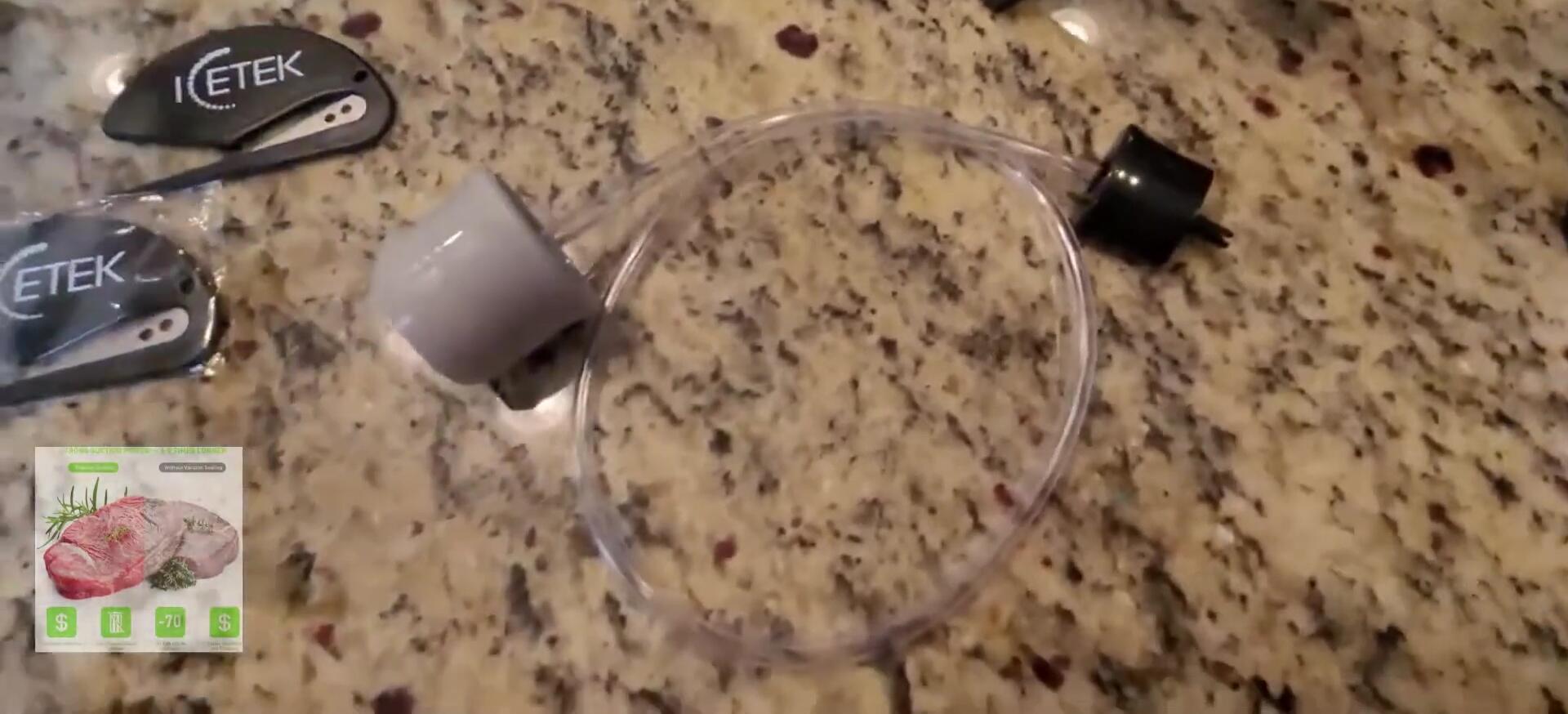 The bottle stopper attachment shown, highlighting its application.