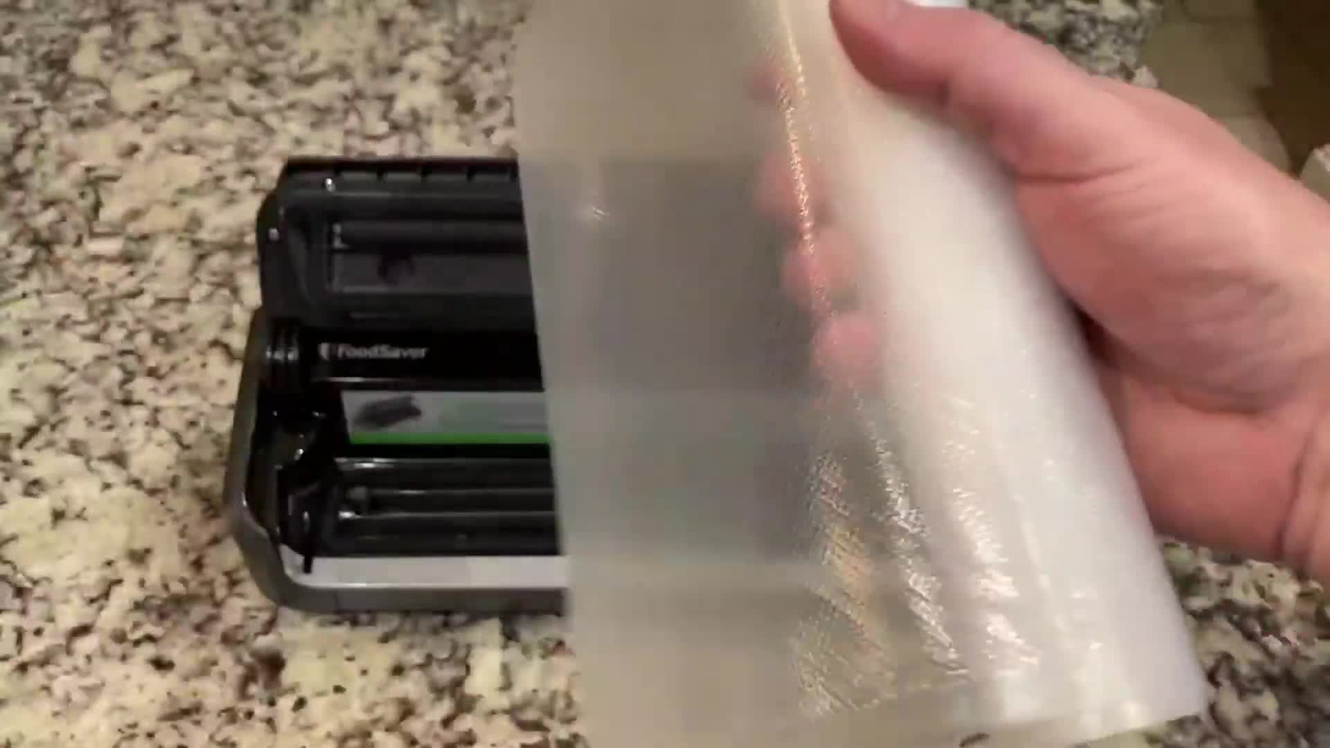 Close-up of the vacuum sealer bag material