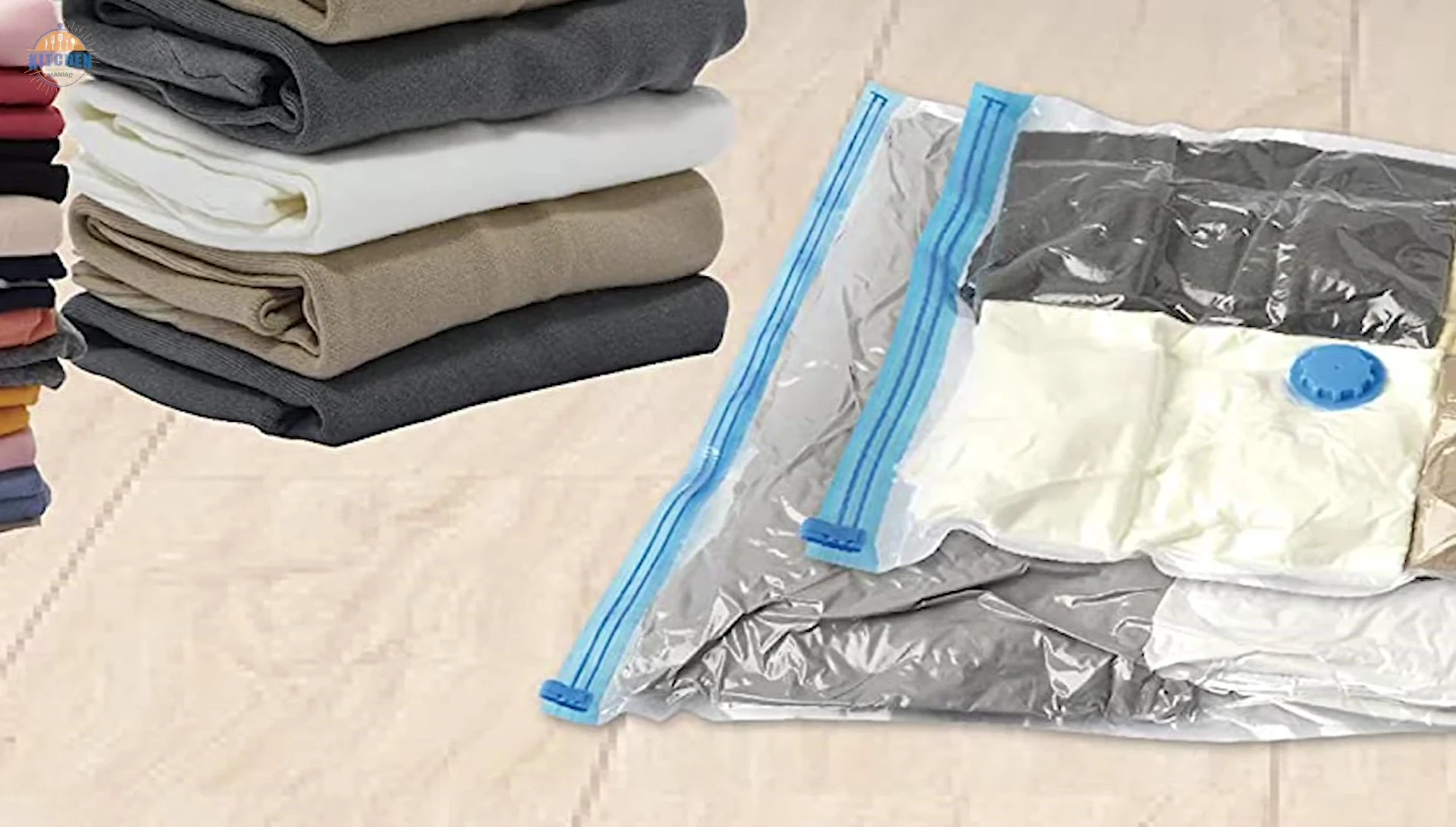 Close-up of Cozy Essential bags showing compression